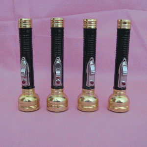 mini metal led flashlight   gold-plated  2*AA batteries